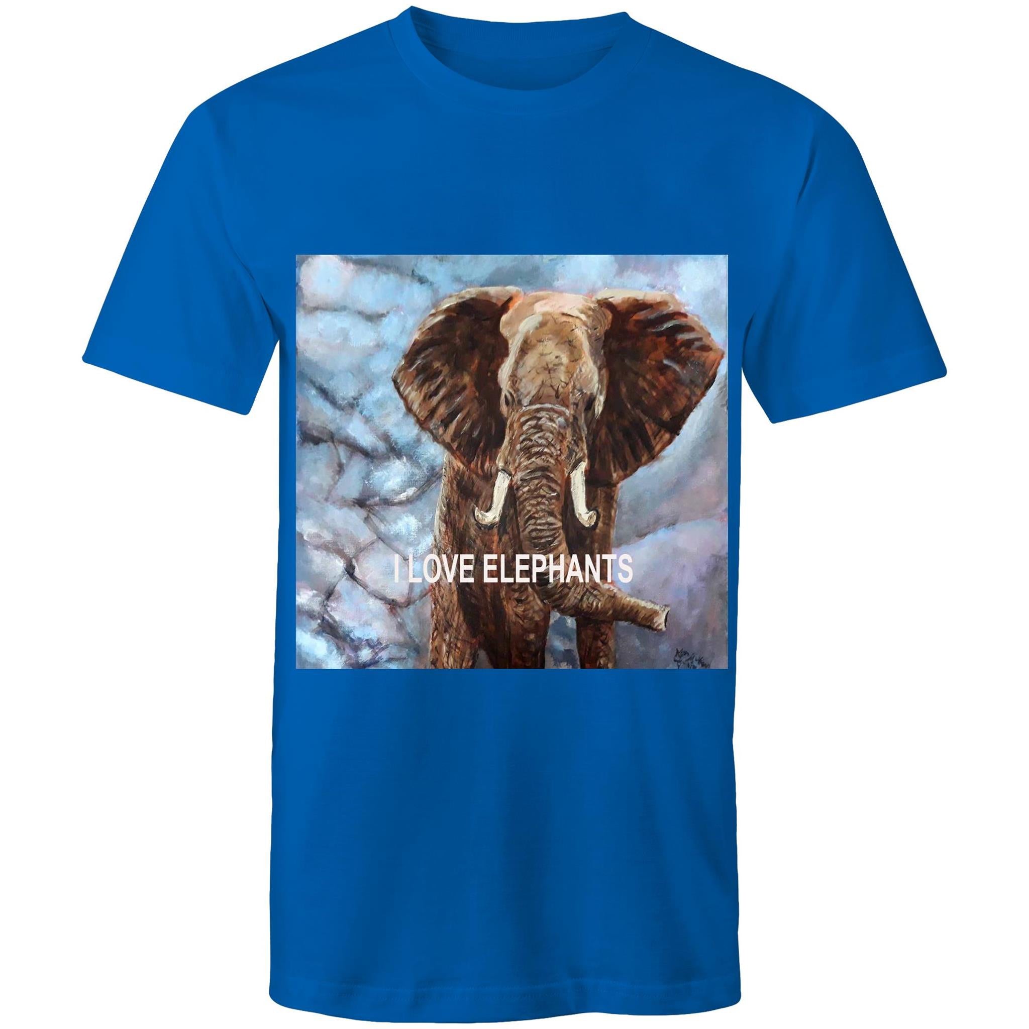 Mens T-Shirt - I Love Elephants